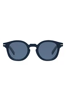 Le Specs Hoodwinked 48mm Round Sunglasses in Matte Black at Nordstrom