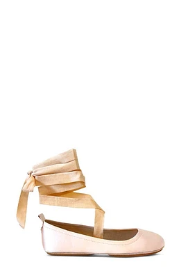 Yosi Samra Simone Ankle Strap Foldable Flat Satin at Nordstrom,