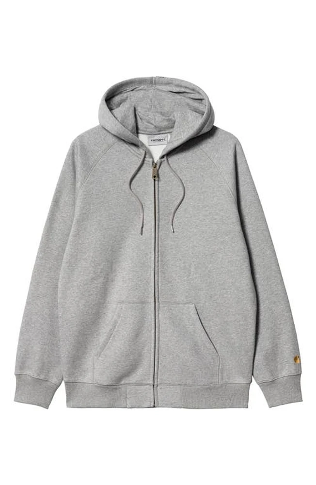 Carhartt Work Progress Chase Cotton Blend Zip-Up Hoodie /Gold at Nordstrom,