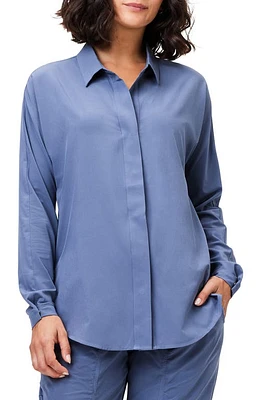 NZ ACTIVE by NIC+ZOE Performance Snap-Up Shirt Slate at Nordstrom,