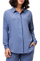 NZ ACTIVE by NIC+ZOE Performance Snap-Up Shirt Slate at Nordstrom,