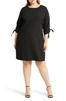 CeCe Tie Sleeve Shift Dress in Rich Black at Nordstrom, Size 14W