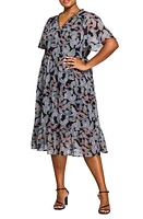 Estelle Maya Paisley Clip Dot Midi Dress Print at Nordstrom,