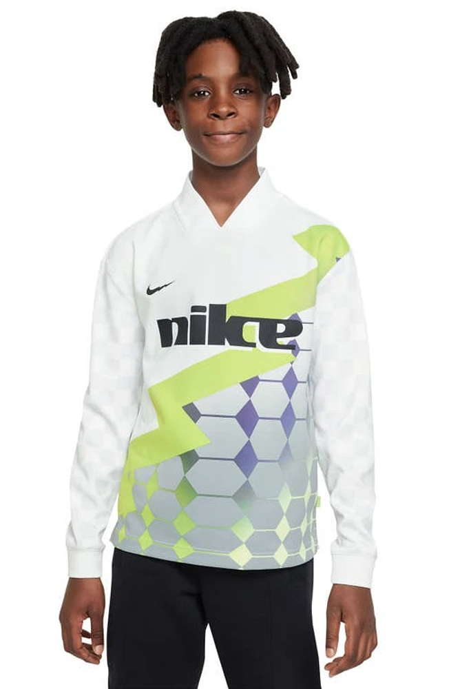 Nike Kids' Dri-FIT Long Sleeve Soccer Top Summit White at