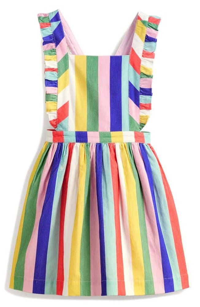 Mini Boden Kids' Stripe Cotton Corduroy Dress in Jam Red /Georgian Blue Stripe at Nordstrom, Size 4-5Y