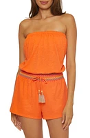 Soluna Strapless Drawstring Waist Cover-Up Romper at Nordstrom,