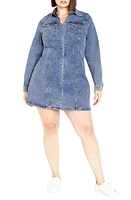 City Chic Oaklyn Long Sleeve Denim Dress Mid at