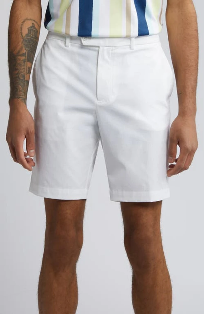 J. Lindeberg Vent Tight Flat Front Performance Golf Shorts White at Nordstrom,