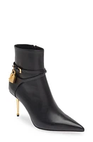 TOM FORD Padlock Pointed Toe Bootie Black at Nordstrom,