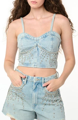 BLANKNYC Studded Denim Bustier Starstruck at Nordstrom,