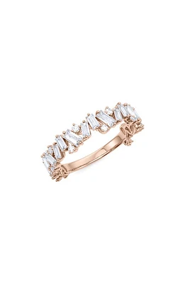 HauteCarat Lab Created Diamond 3/4 Eternity Ring in 18K Rose Gold at Nordstrom