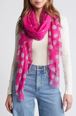 Tasha Polka Dot Scarf in Pink/Grey at Nordstrom