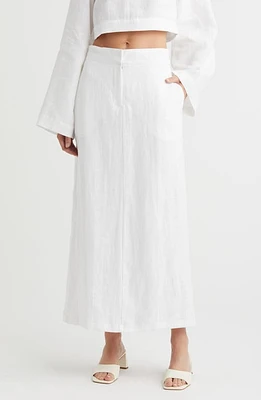 Faithfull the Brand Nelli Linen Maxi Skirt White at Nordstrom,