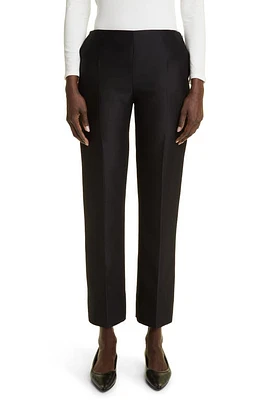 The Row Flame Straight Leg Wool & Silk Pants in Black at Nordstrom, Size 12