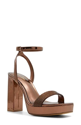 ALDO Diedra Ankle Strap Platform Sandal Bronze at Nordstrom,