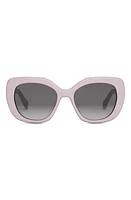 CELINE Triomphe 55mm Rectangular Sunglasses in Shiny Pink /Gradient Brown at Nordstrom