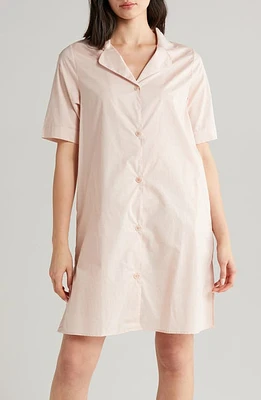 Papinelle Gemma Short Sleeve Cotton Nightshirt Pink at Nordstrom,