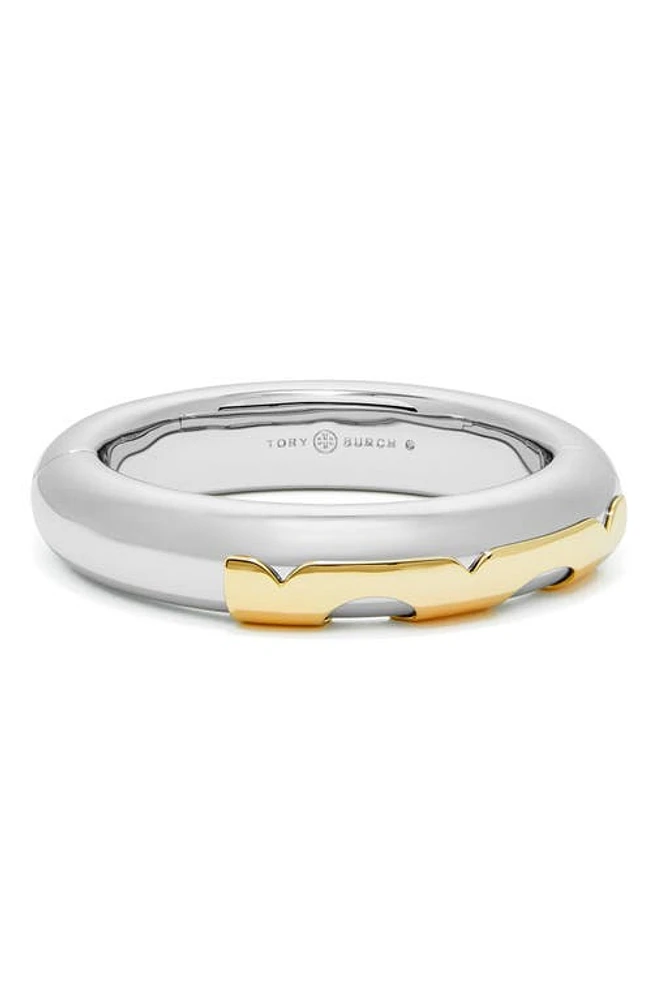 Tory Burch Essential Two Tone Bangle Bracelet in Tory Gold /Tory Silver at Nordstrom