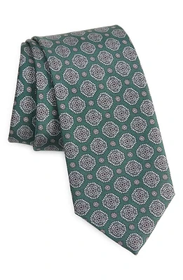 Brioni Medallion Print Silk Tie in Green at Nordstrom