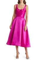 Amsale Mikado Sheath Midi Cocktail Dress in Fuchsia at Nordstrom, Size 8