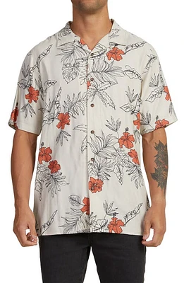 RVCA Hand Drawn Camp Shirt Bone at Nordstrom,