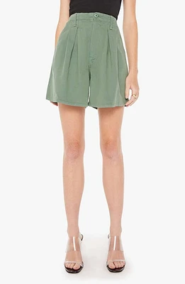 MOTHER The Pleated Chute Prep Shorts Hdg Hedge Green at Nordstrom,