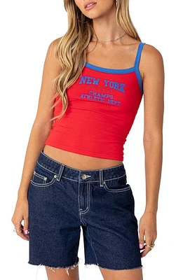 EDIKTED New York Crop Tank Red at Nordstrom,