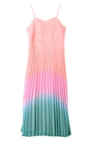 Zunie Kids' Pleated Chiffon Dress Coral/Orchid at Nordstrom,