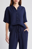 XÍRENA Ansel Cotton Gauze Button-Up Shirt North Star at Nordstrom,