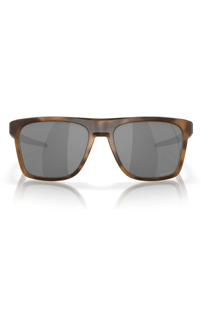 Oakley Leffingwell 57mm Prizm Polarized Rectangular Sunglasses in Brown Tort at Nordstrom