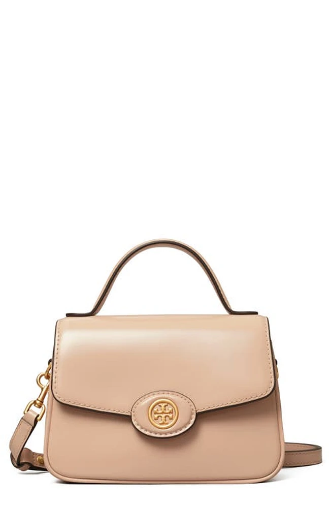 Tory Burch Small Robinson Leather Top Handle Bag in Blush at Nordstrom