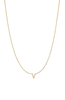 BYCHARI Initial Pendant Necklace in 14K Yellow Gold-V at Nordstrom