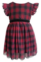 Popatu Kids' Plaid Tulle Dress Burgundy at Nordstrom,