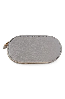 Monica Vinader Leather Mini Oval Trinket Box in Pebble Grey at Nordstrom