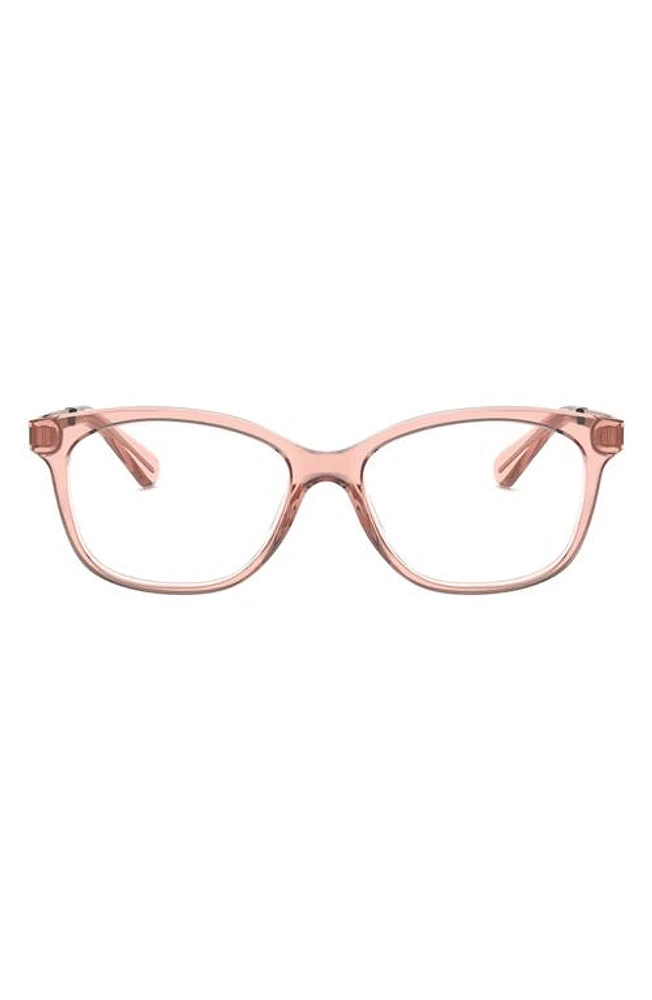 Michael Kors 53mm Square Optical Glasses in Transparent Red at Nordstrom