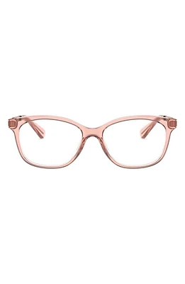 Michael Kors 53mm Square Optical Glasses in Transparent Red at Nordstrom