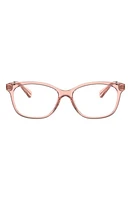 Michael Kors 53mm Square Optical Glasses in Transparent Red at Nordstrom