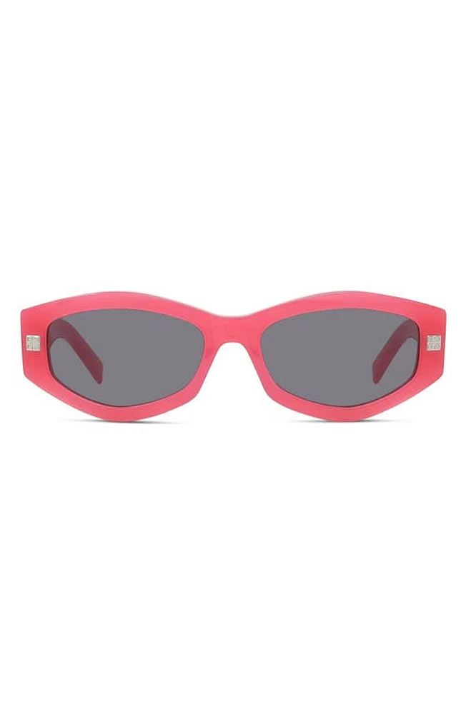 Givenchy GVDAY 54mm Square Sunglasses in Shiny Fuchsia /Smoke at Nordstrom