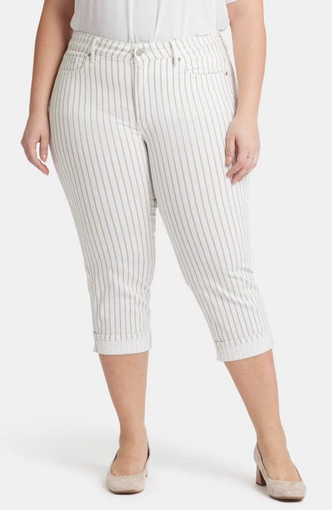 NYDJ Marilyn Cuffed Crop Straight Leg Jeans Beach Cruise Stripe at Nordstrom,