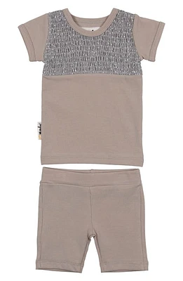 Manière Kids' Speckle Smock Top & Shorts Set in Grey at Nordstrom, Size 2T