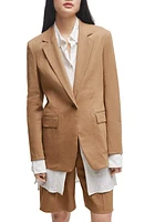 BOSS Jasena Linen Blend Jacket Iconic Camel at Nordstrom,