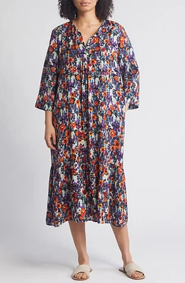 Masai Copenhagen Nampula Floral Midi Shift Dress Meadow Violet at Nordstrom,