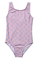 SEAESTA SURF Kids' Wavy Checks One-Piece Swimsuit Lavender at Nordstrom, Y