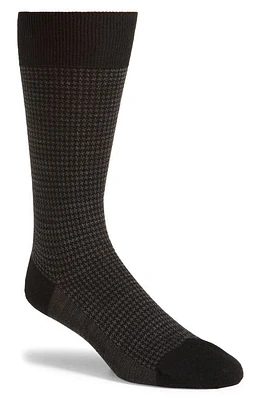 Pantherella Highbury Houndstooth Dress Socks Black at Nordstrom,