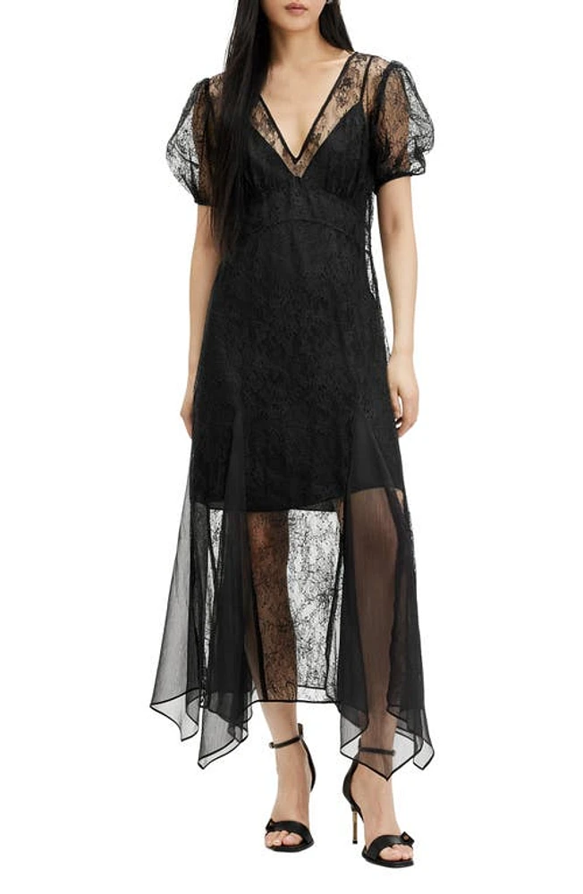 AllSaints Rayna Lace Dress Black at Nordstrom, Us