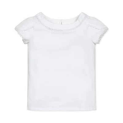 Hope & Henry Girls' Short Sleeve Knit Top with Tulip Sleeves, Infant White Petal at Nordstrom,