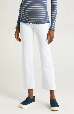 1822 Denim Better Butter Over the Bump Ankle Straight Leg Maternity Jeans White at Nordstrom,