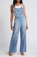 HIDDEN JEANS Frayed Hem Denim Overalls Medium Wash at