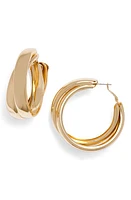 Open Edit Split Hoop Earrings in Gold at Nordstrom