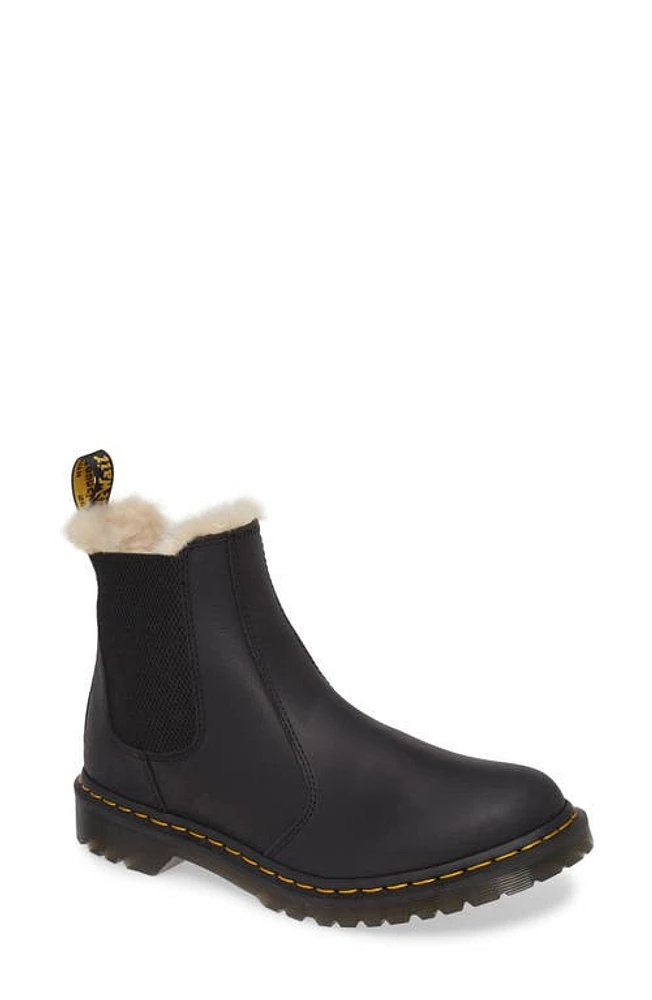 Dr. Martens 2976 Faux Shearling Chelsea Boot Black Wyoming at Nordstrom,